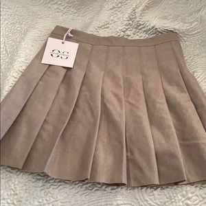 Light brown pleated skirt